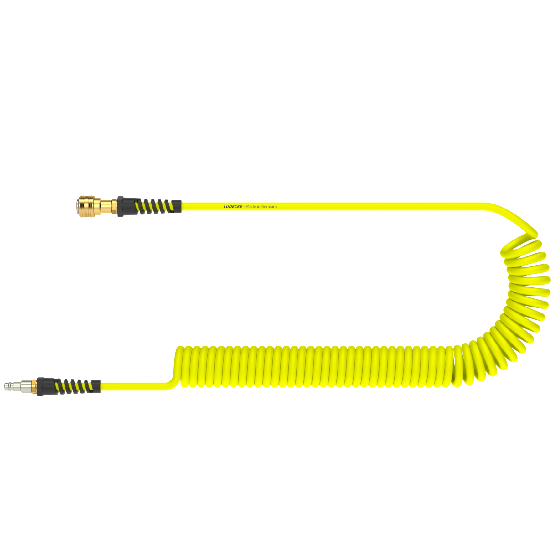 PUG65103ES: spirálová hadice MODY 6.5/10mm, 3m, rychlospojky DN7.2, polyuretan, žlutá