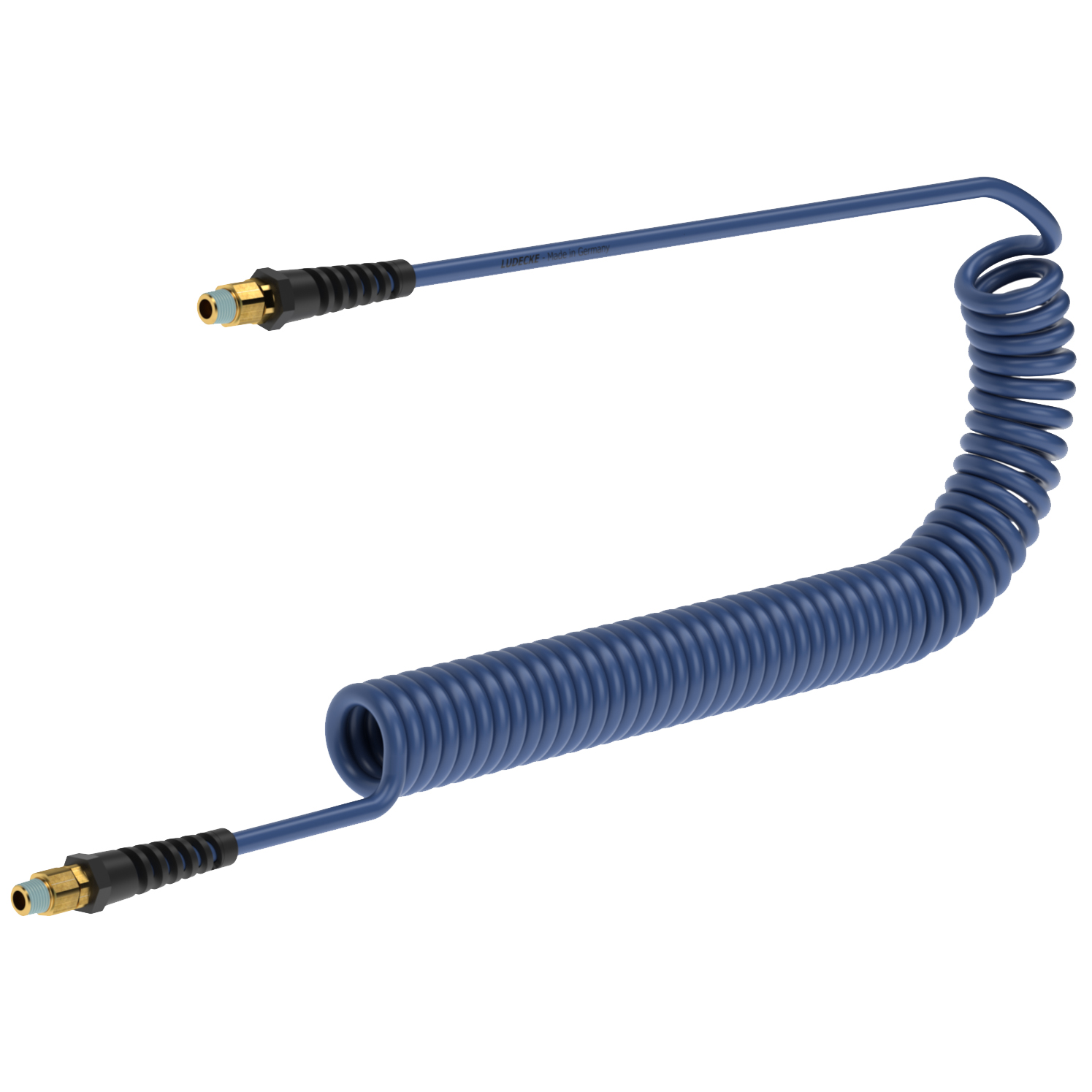 PUB65108DVK: spirálová hadice MODY 6.5/10mm, 8m, šroubení otoč., polyuretan, modrá