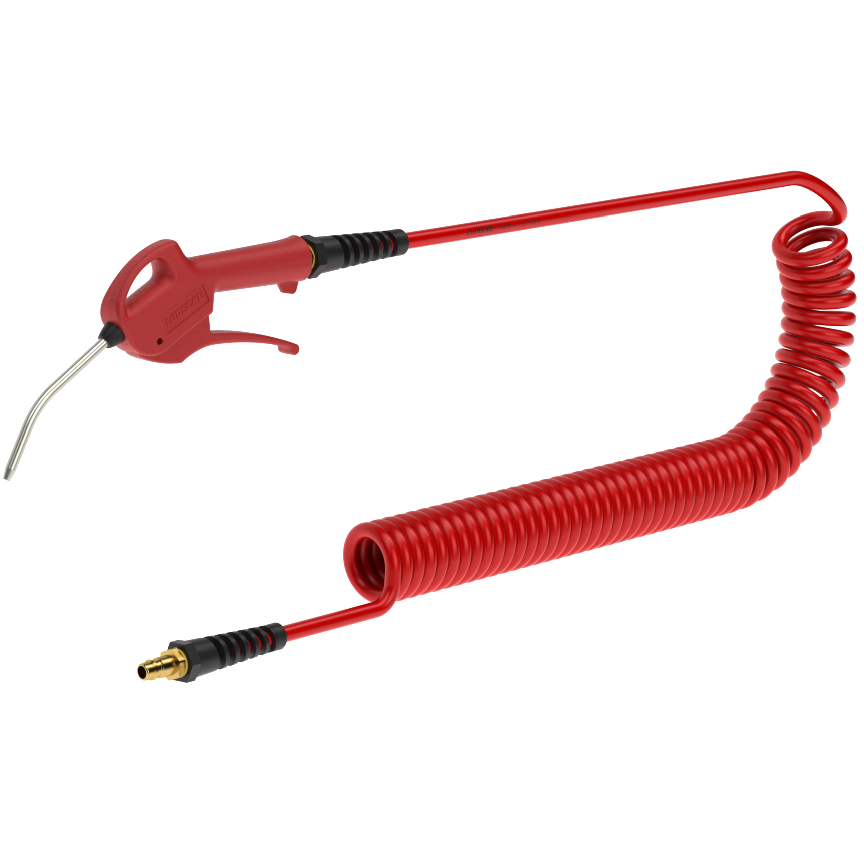 PUR583APK: spirálová hadice MODY 5/8mm, 3m, vsuvka DN7.2/pistole APK, polyuretan, červená 